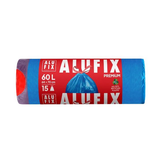 Мешки для мусора ALUFIX, с затяжками, blue, 60л, 15шт