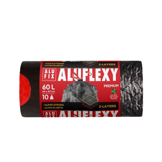 Мешки для мусора ALUFIX Extra Strong, с затяжками, 60л, 10шт