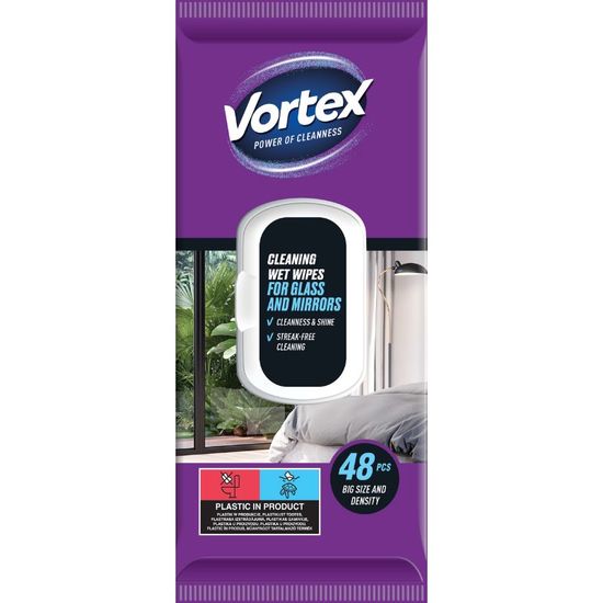 Servetele umede VORTEX, menajere, geamuri/oglinzi, 48buc