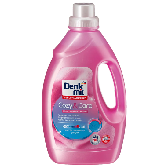 Detergent lichid DENKMIT Cozy & Care, pentru textile delicate, 30 de spalari, 1.5 l