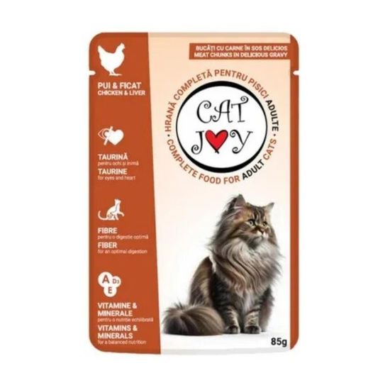 Корм для кошек CAT JOY, влажный, с курицей, для взрослых кошек, 85г