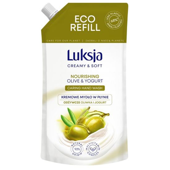 Sapun lichid LUKSJA rezerva, Olive si iaurt, 400 ml