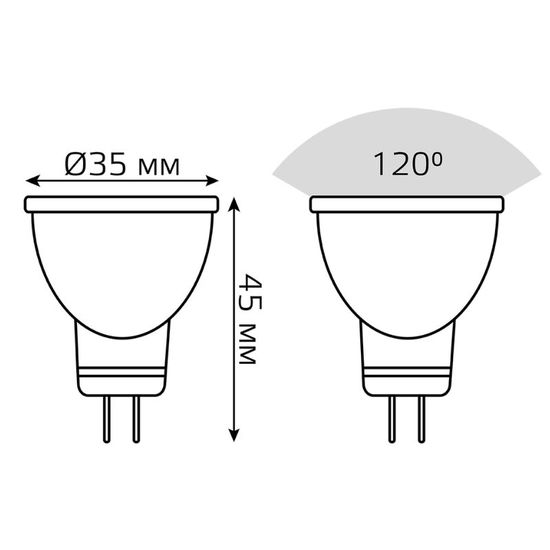 Bec GAUSS Black MR11 LED 3W, GU4, 4100К, 300lm, IP20, 5 image