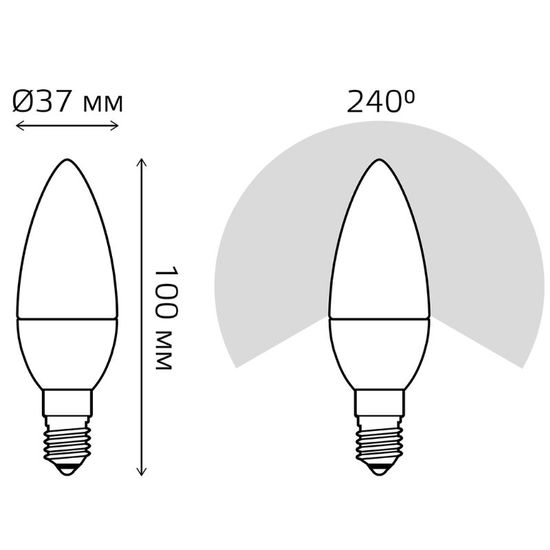 Bec GAUSS Black C37 LED 9.5W, E14, 3000K, 890lm, IP20, 5 image