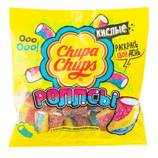 Жевательный мармелад Chupa-Chups, Кислые Роллсы, 100 г