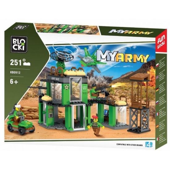 Set de constructie Baza militara Blocki My Army, 251 elemente