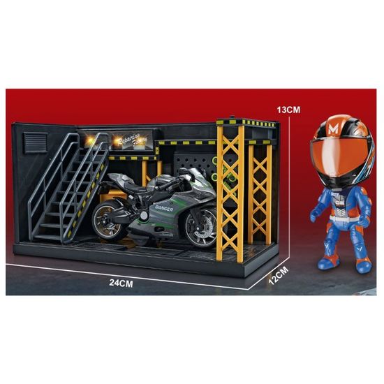 Set de joaca cu motocicleta si figurina motociclist, 1:12, cu sunete si lumini, ZJA350511, 2 image