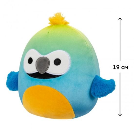 Jucarie de plus Squishmallows Macaw albastru-galben - Baptise, 19cm, 2 image