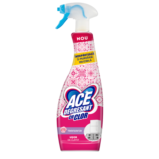 Spray degresant pentru bucatarie ACE Trandafir, cu clor, 650 ml