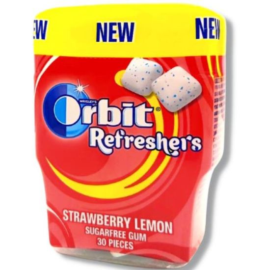 Жевательная резинка ORBIT Refr StrawbLemon bottle, 67 г