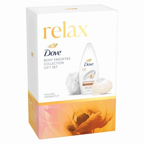 Set cadou DOVE Women Gentle Pamper (SG 250ml + BAR 90g) + Puf Gratis 2025