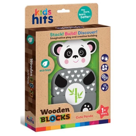 Cuburi din lemn KIDS HITS Cute Panda, KH20/004