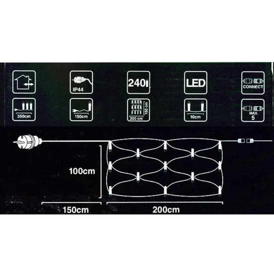 Luminite de Craciun "Plasa" 240LED, alb, 2x1 m, 2 image