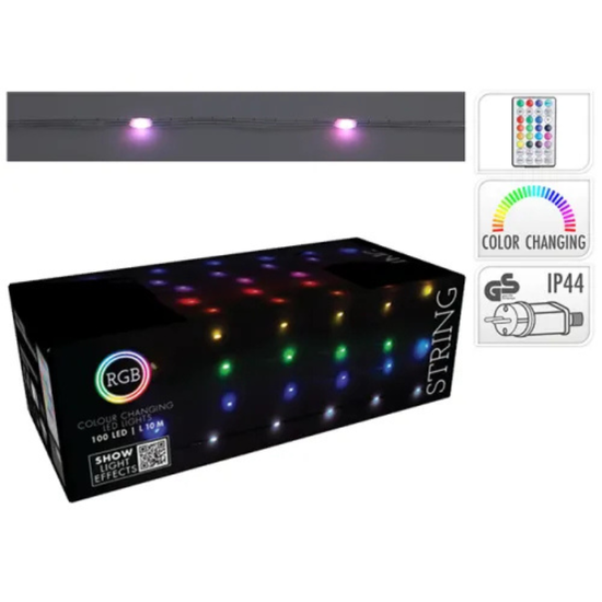 Luminite de Craciun "Fir soft" 100 LED RGB, cu schimbare de culoare, 8 regimuri, telecomanda, 10 m