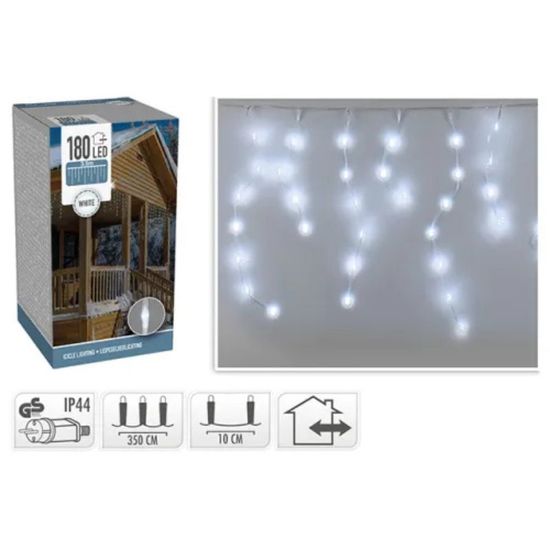 Luminite de Craciun "Turturi" 180 LED alb, 3.5 m, cablu transparent