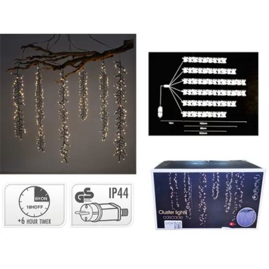 Luminite de Craciun "Cascad" 480LED 60/80/100/100/80/60 alb rece, 8reg, timer