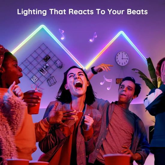 Set lampi de perete GOVEE Wall Lamps Glide RGBIC Wall Light, Wi-Fi + BT / Multicolor, (6+1), 5 image