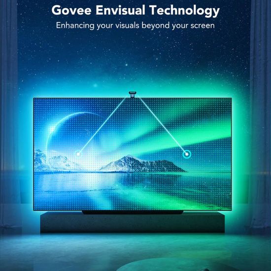 Banda LED pentru televizor GOVEE TV Light Strip RGBIC Envisual TV Backlight T2 with Dual Cameras (75”-85”), 3 image