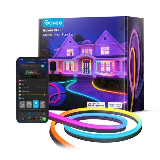 Наружная светодиодная лента GOVEE Outdoor Strip Lights, RGBIC, Outdoor, Neon, 10м