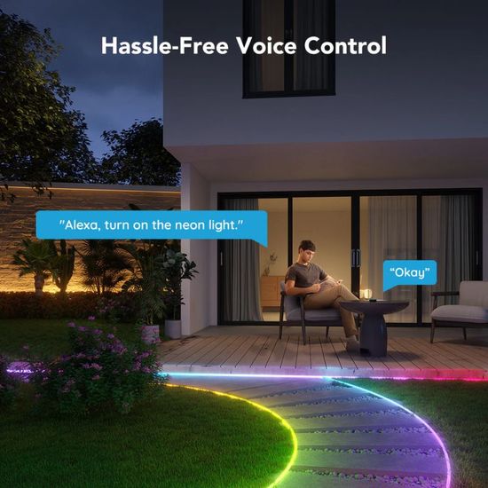 Наружная светодиодная лента GOVEE Outdoor Strip Lights, RGBIC, Outdoor, Neon, 10м, изображение 7