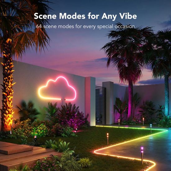 Наружная светодиодная лента GOVEE Outdoor Strip Lights, RGBIC, Outdoor, Neon, 10м, изображение 3