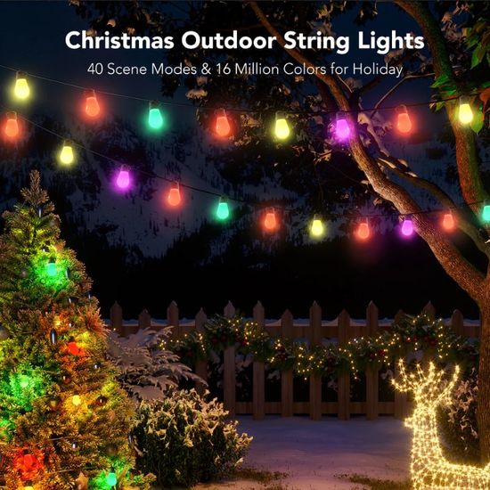 Ghirlanda de exterior GOVEE Outdoor String Lights RGBIC Smart Outdoor, 15 Light Bulbs, 15m, 3 image