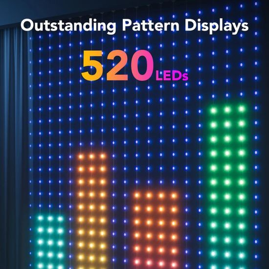 Наружные занавесочные светильники GOVEE Outdoor Curtain Lights RGBIC, 1.5*2м, изображение 2
