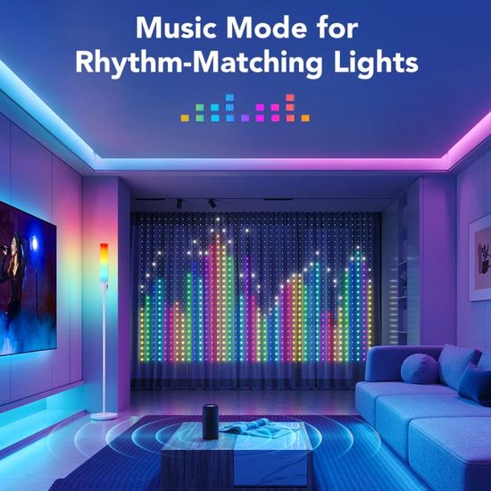 Наружные занавесочные светильники GOVEE Outdoor Curtain Lights RGBIC, 1.5*2м, изображение 4
