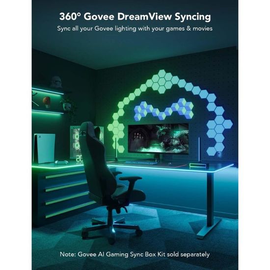 Lumina-banda neon pentru mese GOVEE Light Strip RGBIC LED Neon Rope Light for Desks, 3m, 9 image