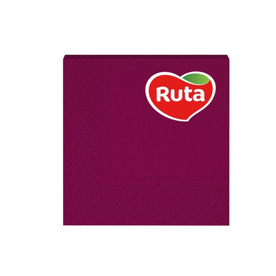 Servetele de bucatarie RUTA bordo, 3 straturi, 33 x 33 cm, 20 buc