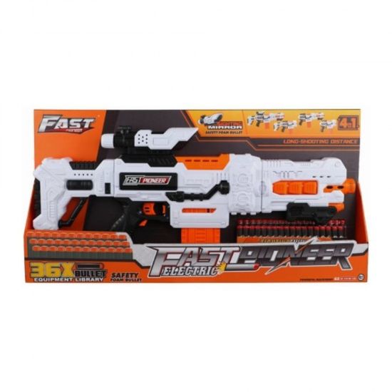 Игрушечный пистолет электрический FAST PIONEER BIG507, 36 снарядов
