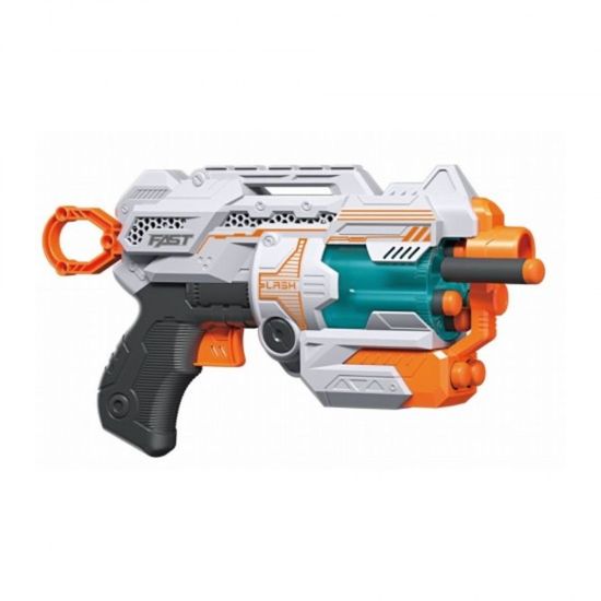Игрушечный бластер ручной FAST PIONEER BH702, 12 снарядов, вращающийся цилиндр, изображение 2