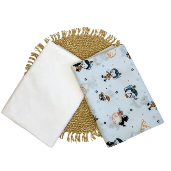 Set din 2 pelinci/aleze BUMBACEL Pinocchio, Albastru deschis, 110x110 cm