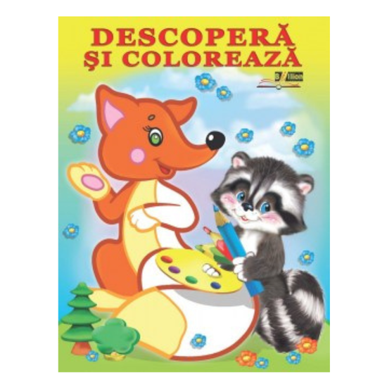 ​Carte de colora BIBLION, DESCOPERA SI COLOREAZA, animale de padure