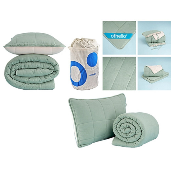 Set patura Othello Egeo Life, microgel, 2 fete de perna, verde, 792 g, 220x240 cm