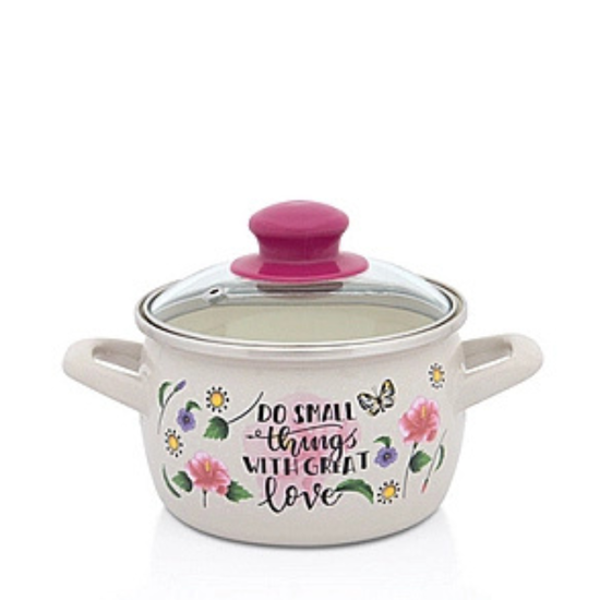 Кастрюля METALAC Small things, эмалированная, крышка стекло, D20c м, 4.2 л