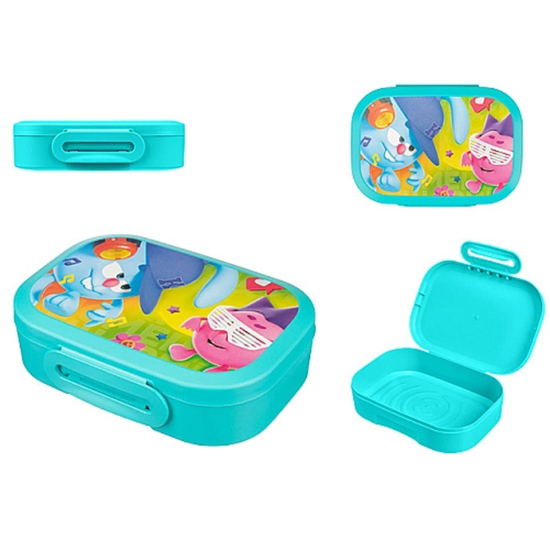 Lunch-box Plastishka Smesarichi, pentru copii, 0.98 l, 18x13x5 cm, albastru, 2 image