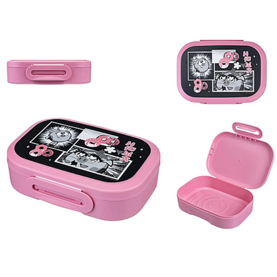 Lunch-box Plastishka Smesarichi, pentru copii, 0.98 l, 18x13x5 cm, roz