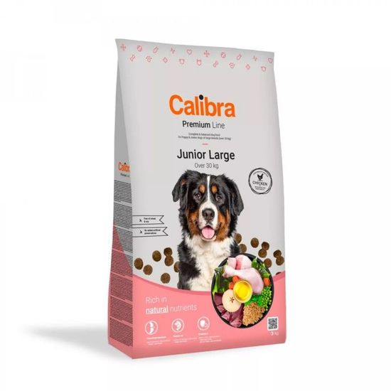 Hrana uscata CALIBRA Dog Premium Line Junior Large, 3kg