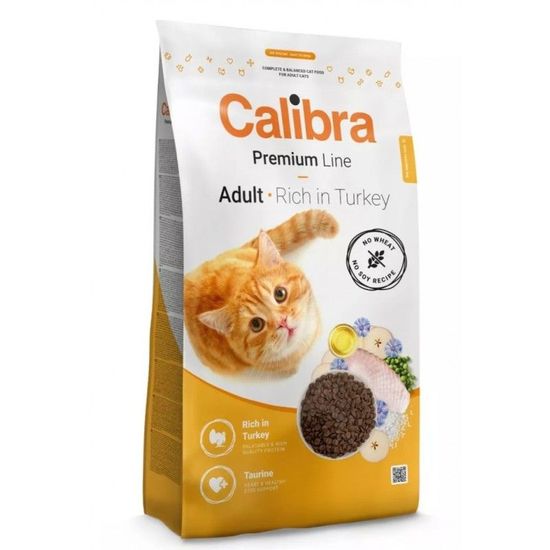 Сухой корм CALIBRA Cat Premium Line Adult Turkey, 2кг