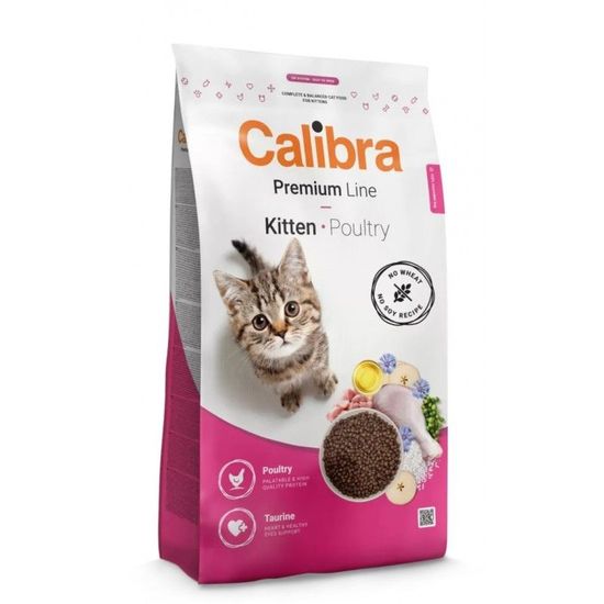 Сухой корм CALIBRA Cat Premium Line Kitten Poultry, 10кг