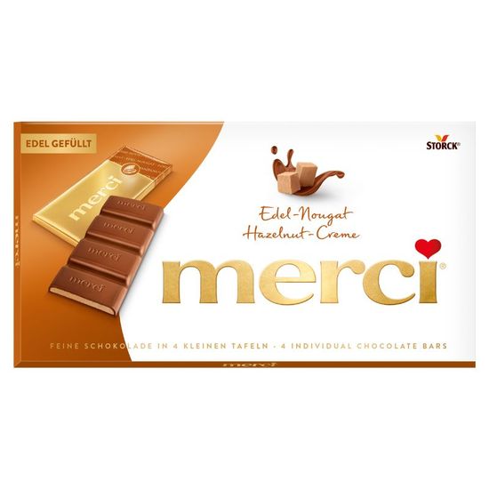 Конфеты MERCI шоколадные, Молочный шоколад с нежной орехово-кремовой начинкой, 112 г