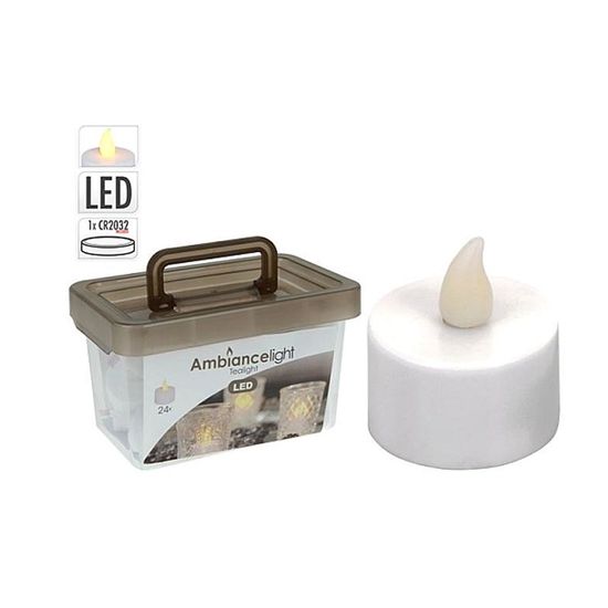 Набор свечей LED чайные, 3.8см, 24шт.