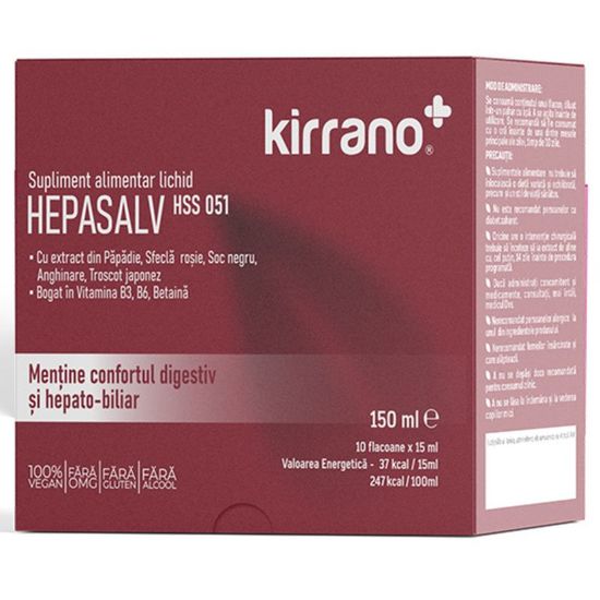 Supliment alimentar KIRRANO HEPASALV HSS051, 10 flacoane x 15 ml, 4 image