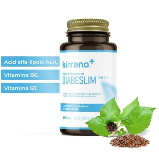 Supliment alimentar KIRRANO DiabeSlim DSM222, 60 capsule