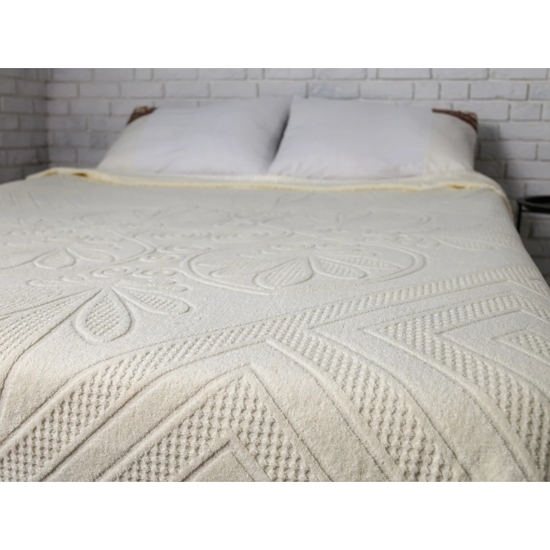Cuvertura BUMBACEL Grecia Premium Romb, Crem, 200x220 cm, 3 image