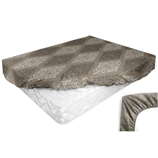 Простыня BUMBACEL CAPUCCINO Double, PREMIUM Satin, с резинкой, SF1704, 200x220 cм