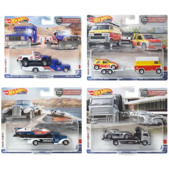 Set de colectie HOT WHEELS din 2 automobile Premium Team Transport, in asortiment