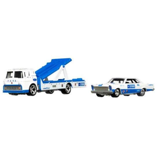 Set de colectie HOT WHEELS din 2 automobile Premium Team Transport, in asortiment, 3 image