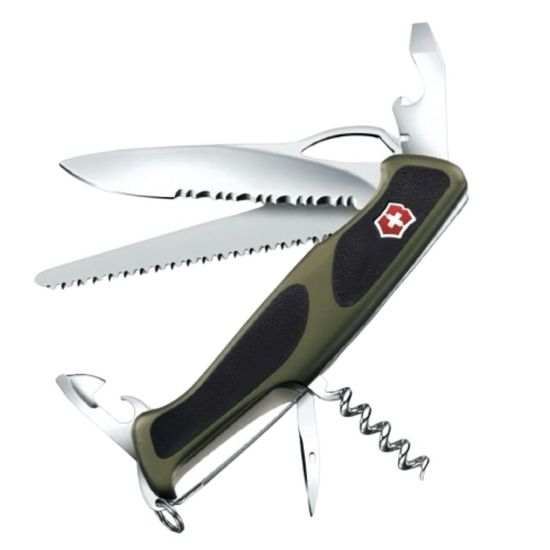 Нож складной VICTORINOX 0.9563.MWC4 Ranger 179 MW Grip, green/black